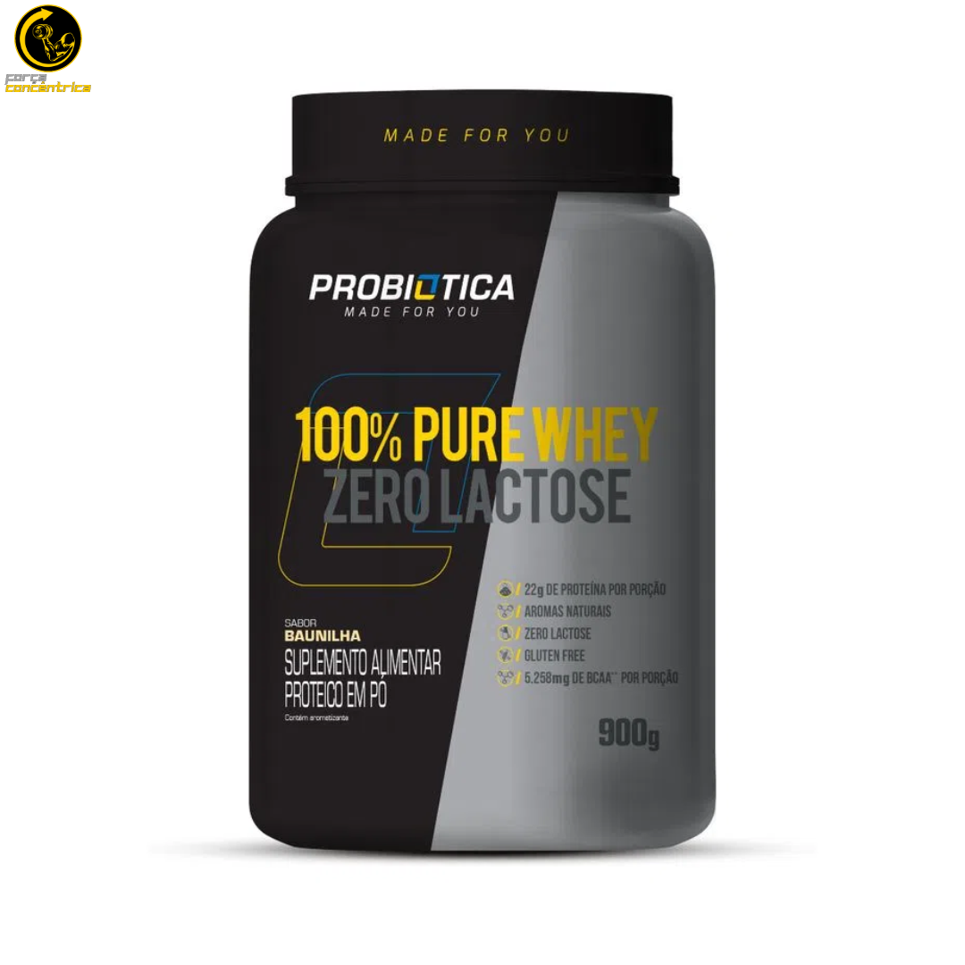 100% Pure Whey Zero Lactose 900G Baunilha - Probiótica - Under Labz - Força Concêntrica 0