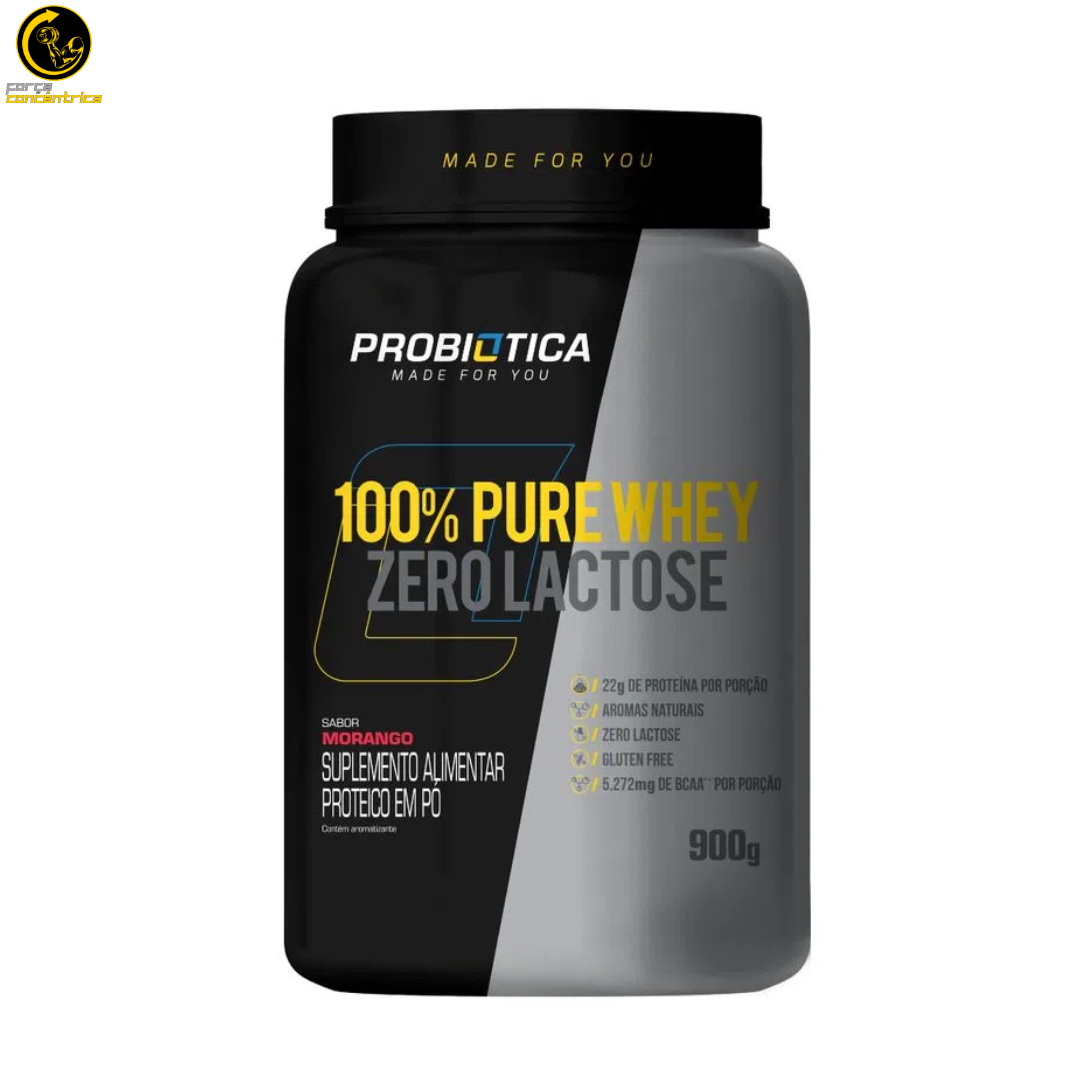 100% Pure Whey Zero Lactose 900G Morango - Probiótica - Under Labz - Força Concêntrica 0 (2)