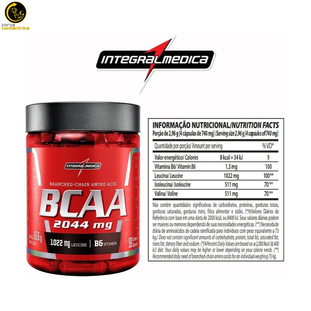 BCAA 2044Mg 90 Cápsulas - Integralmedica - Força Concêntrica