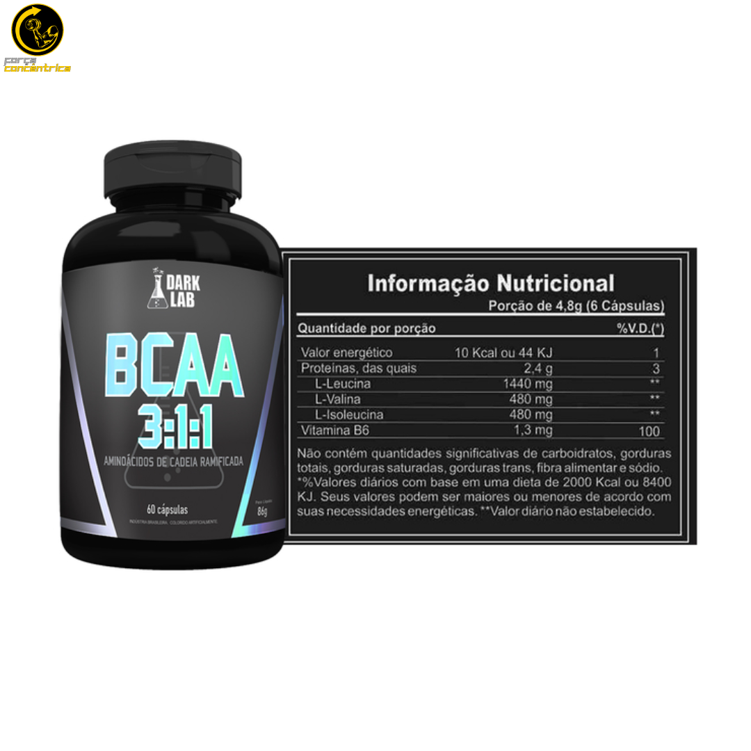 BCAA 3_1_1 60 Capsulas (L-Leucina, L-Isoleucina e L-Valina) - Força Concêntrica 0 (2)