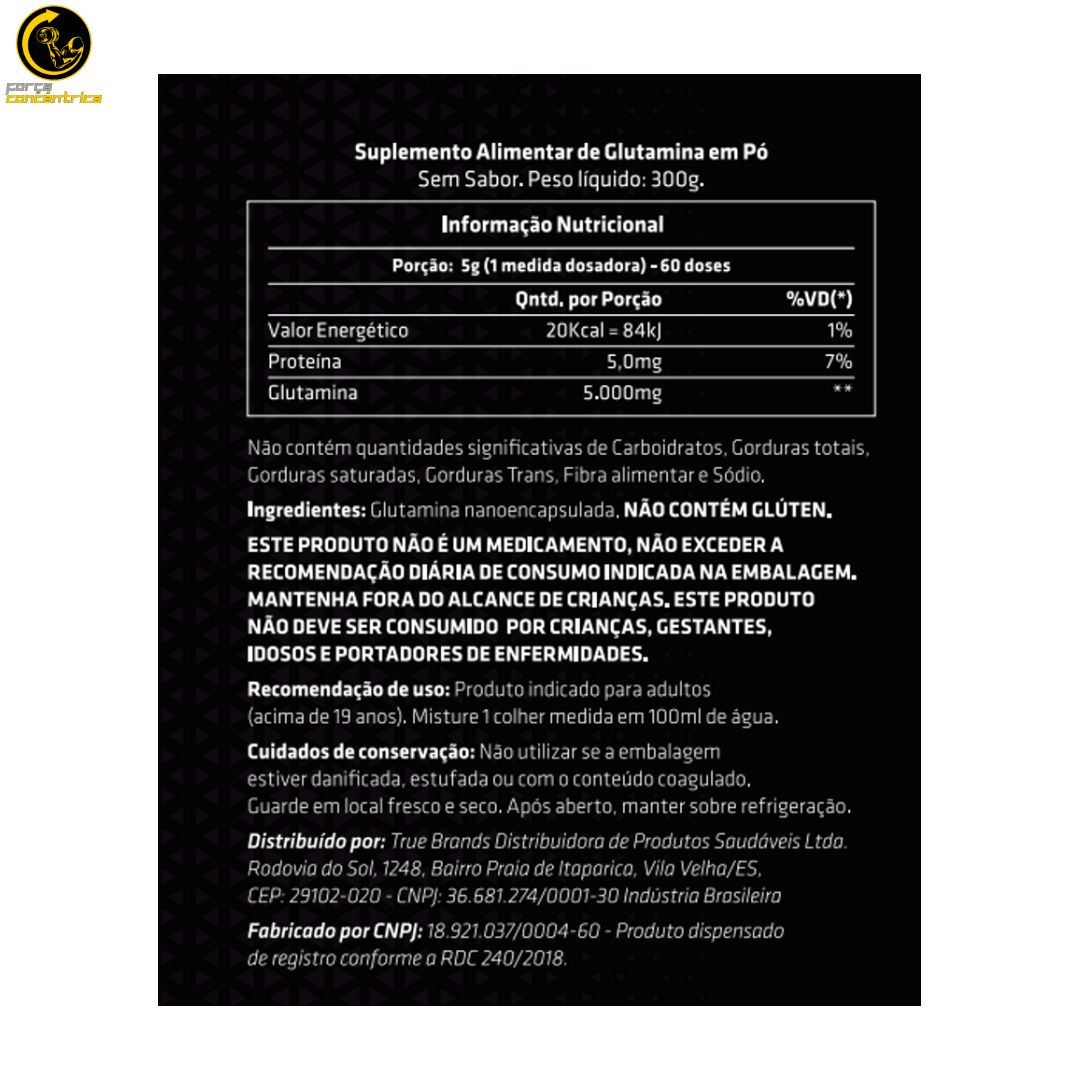 Glutamina 12 Hour 300g Glutamine - BLK Performance - Força Concêntrica