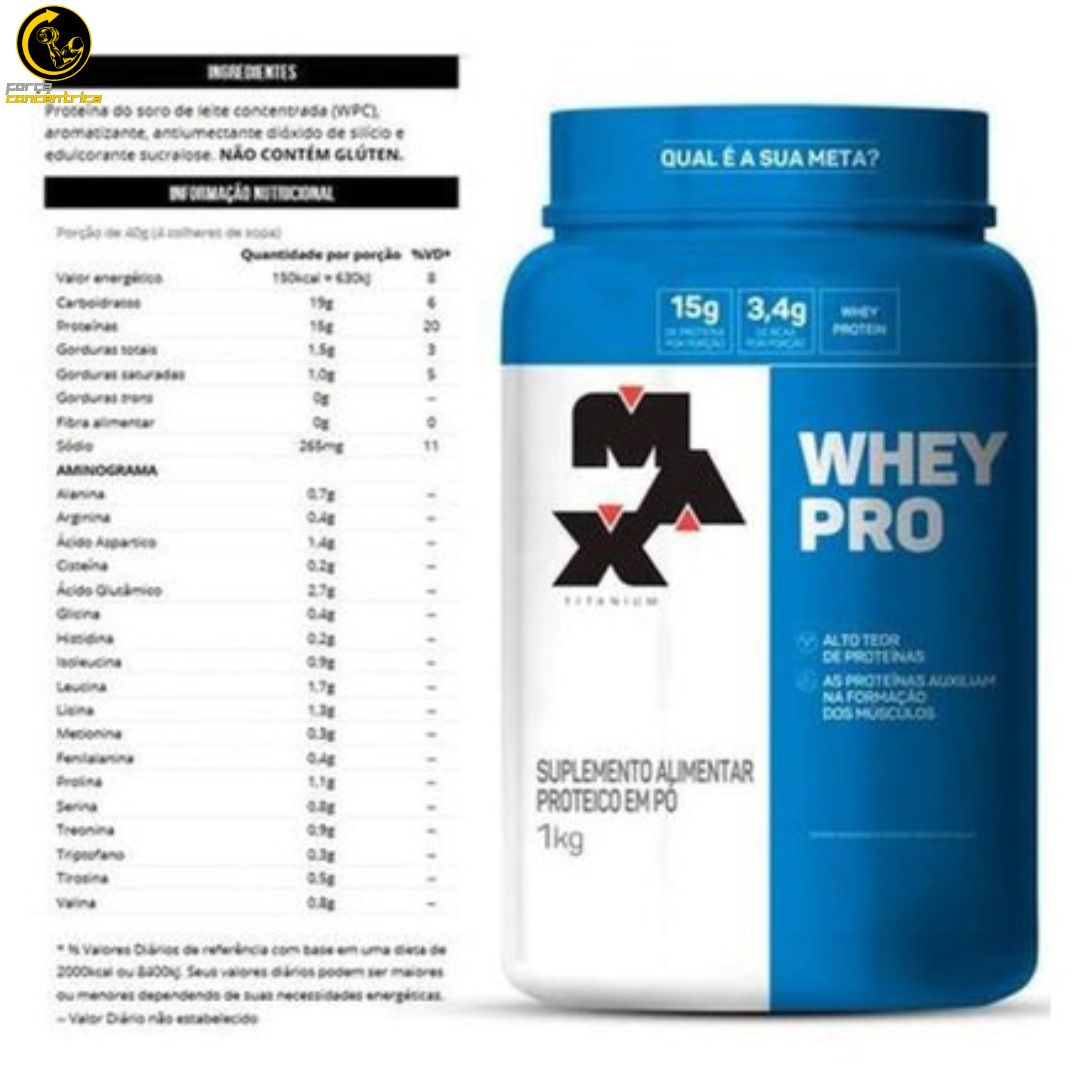 100% Whey Protein Concentrate 900g - Max Titanium - Força Concêntrica (3)