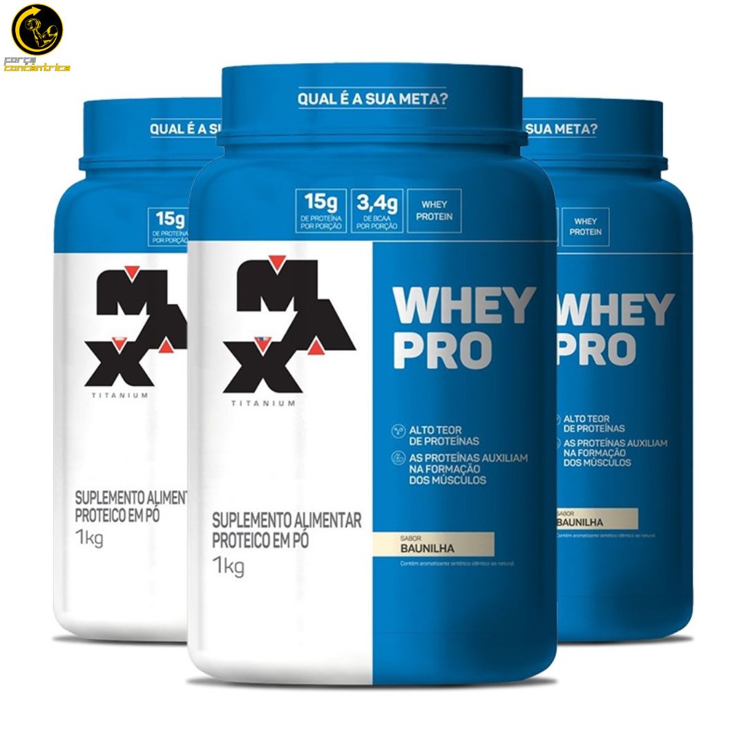 100% Whey Protein Concentrate 900g - Max Titanium - Força Concêntrica (5)